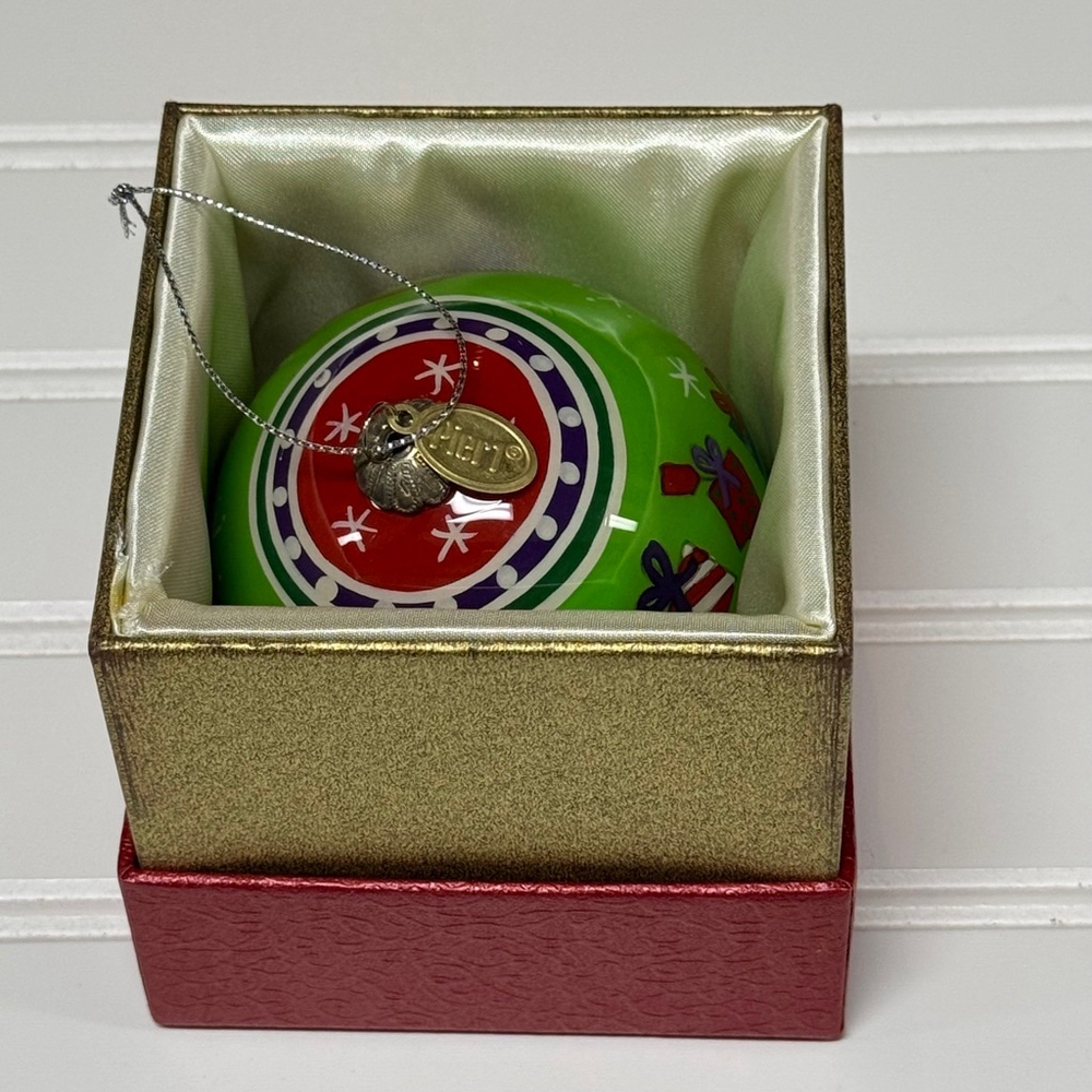 Pier 1 2014 Collectible Li Bien Glass Ball Owls Ornament